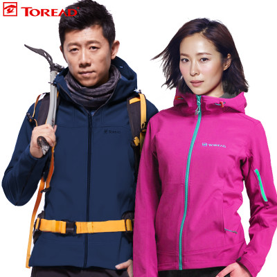 Toread探路者软壳冲锋衣男2017秋冬新款女防