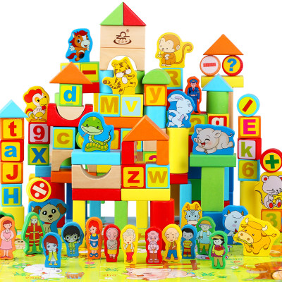QZM巧之木 QZM-2141 男孩子玩具儿童积木玩具木制婴儿宝宝女孩玩具 200件套