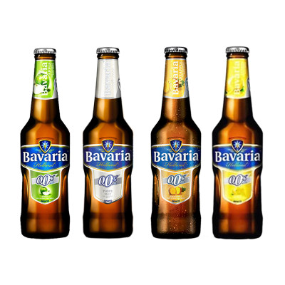 宝华利 荷兰进口 零度无醇精酿啤酒 菠萝柠檬苹果果味啤酒4瓶装白啤