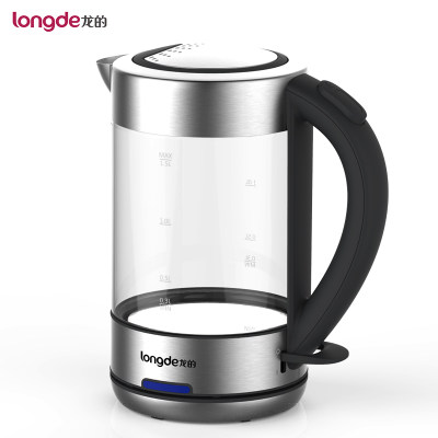 龙的 LD-K1019玻璃电热水壶自动断电烧水壶304食品级不锈钢家用 1.5L