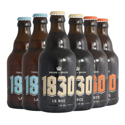 1830 比利时进口啤酒 棕色三料琥珀啤酒 330ml*6瓶 三种口味组合