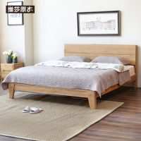 维莎 w0830 日式1.51.8米纯实木进口橡木双人床简约现代环保卧室家具