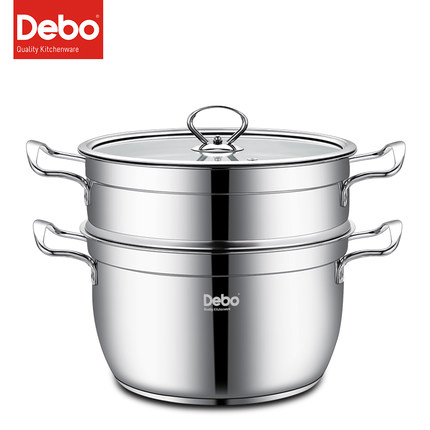 德国Debo德铂 DEP-360 贝勒堡蒸锅家用汤锅优质201不锈钢26cm燃气电磁炉通用