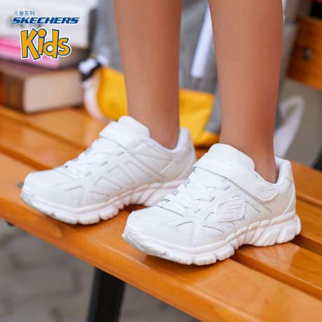 Skechers斯凯奇 男童鞋 新款白色运动鞋 轻便透气跑步鞋998095