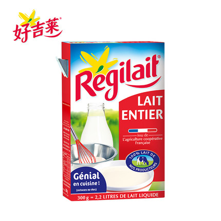 法国原装进口Regilait瑞记 全脂奶粉300g 青少年孕妇中老年冲饮成人奶粉