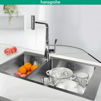Hansgrohe汉斯格雅 99110037 不锈钢洗碗池洗菜盆纯手工大双槽水槽套装
