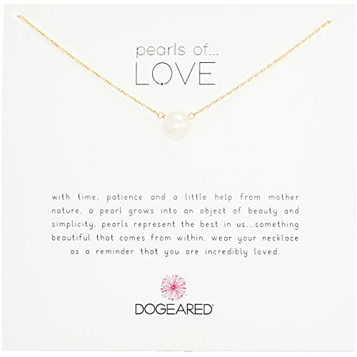 Dogeared "Pearls of . . . Love" “珍珠系列之爱” 金 8毫米天然淡水珍珠 女士项链 18"(约45.7厘米) 全手工打造