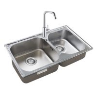 美国KOHLER科勒 76024T 厨房水槽双槽 304不锈钢加厚大水池洗菜盆洗碗池+龙头套餐