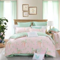 水星家纺 全棉四件套纯棉 床上用品套件床单被单被罩植物花卉 双人1.8米床 多款可选