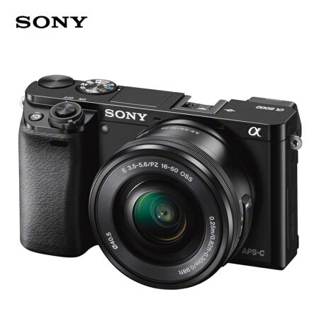 SONY索尼 ILCE-6000L APS-C单镜头微单相机/照相机 黑色（约2430万有效像素 16-50mm镜头 a6000/α6000）