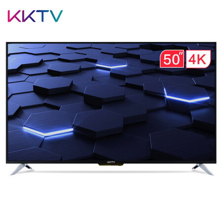 KKTV U50F1 50英寸4K超高清36核HDR 腾讯视频人工智能语音液晶平板电视机（黑色+银色）