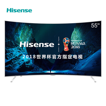 Hisense海信 LED55EC880UCQ 55英寸 超高清4K 曲面 ULED超画质电视 HDR 人工智能 VIDAA5.0（月光银）