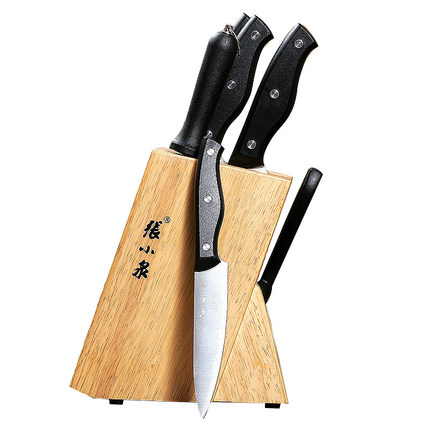 张小泉 豪享刀具套装DC0168 不锈钢菜刀厨房套刀七件套 赠竹砧板