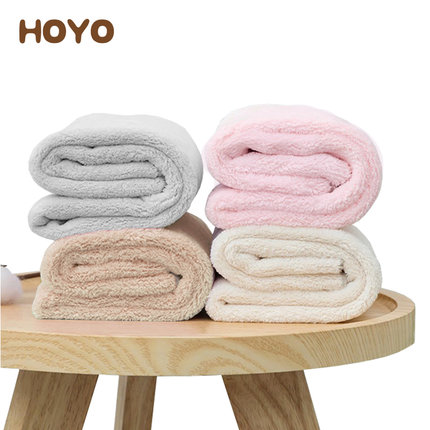 日本HOYO 毛巾珊瑚绒细纤维强吸水A类不掉毛家庭用成人毛巾 2条装