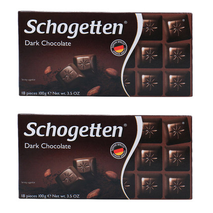 德国进口 美可馨 纯黑小排块巧克力100g 情人节休闲零食 *2件