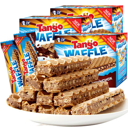 印尼进口Tango 咔咔脆巧克力夹心威化饼干160g*3盒休闲网红零食