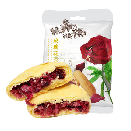 香冠 鲜花饼云南特产糕点零食玫瑰原味180g/袋共6个