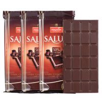 波兰进口 美可馨 黑巧克力50%可可排块100g*3组合装 情人节零食