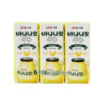 进口宾格瑞 韩国风味牛奶香蕉牛奶饮料200ml*6网红甜牛奶饮料