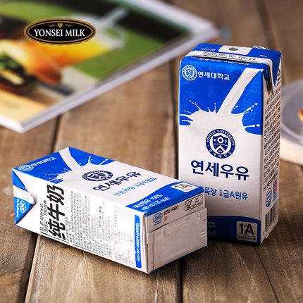 延世 纯牛奶韩国原装进口全脂奶早餐牛奶190ml*6生牛乳纯牛奶