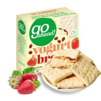 英国进口Goahead 酸奶涂层水果夹心草莓饼干178g/盒零食低热量