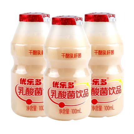 优乐多 乳酸菌饮料酸奶饮品儿童早餐奶40瓶益生菌牛奶原味整箱批发