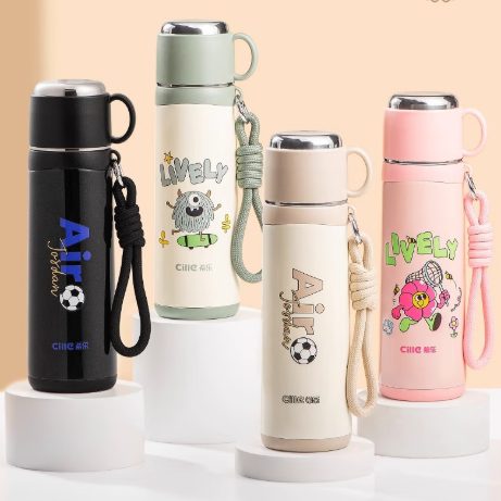 Cille希乐 保温杯大容量户外运动便携带提手316不锈钢水杯男女车载杯子500ml